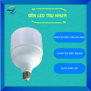 Bóng đèn điện LED hình trụ siêu sáng siêu tiết kiệm điện siêu bền chất liệu nhựa chống cháy chịu nhiệt