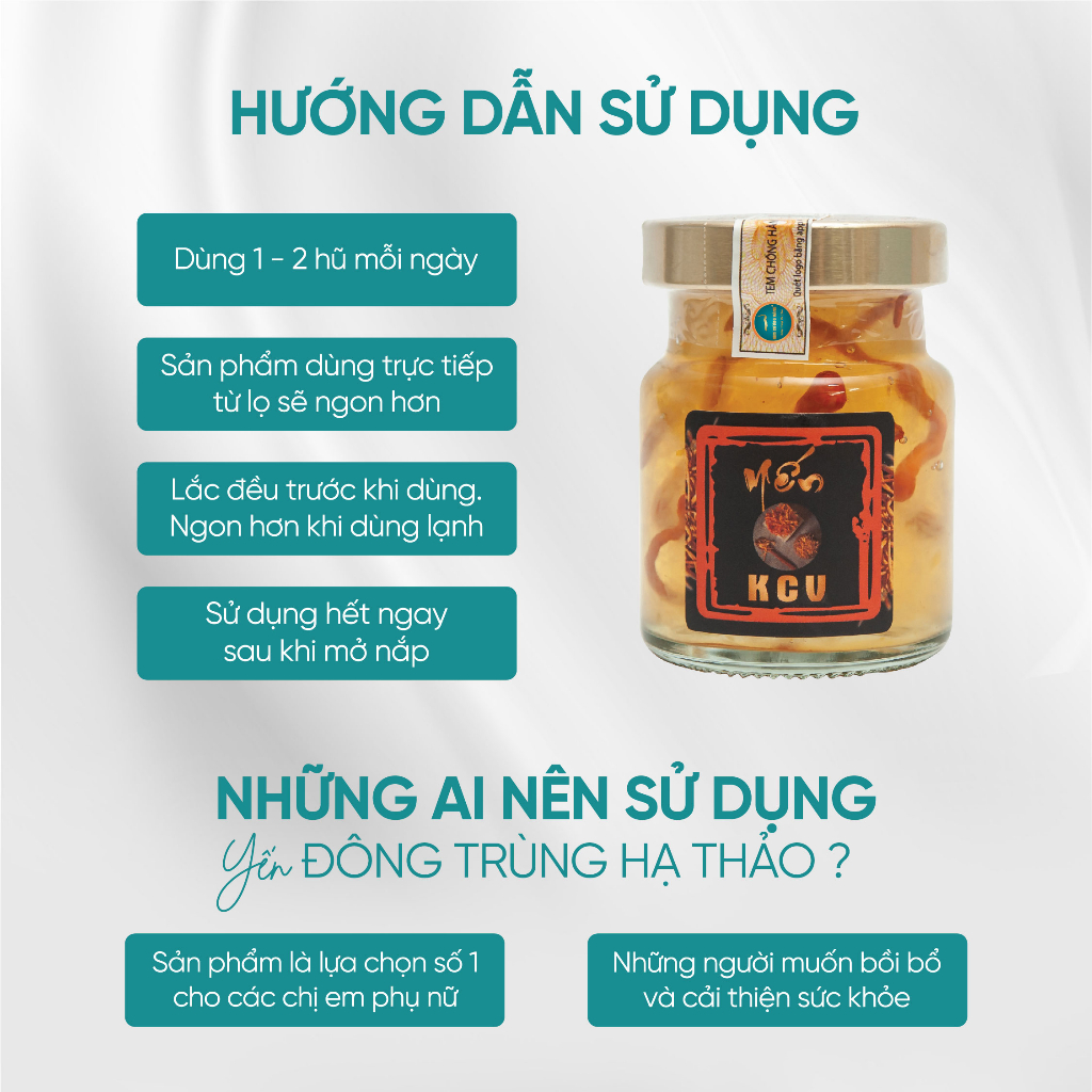 Yến Đông Trùng Hạ Thảo Dưỡng Da Chống Lão Hóa Kim Cương Vàng hộp 6 lọ 70ml