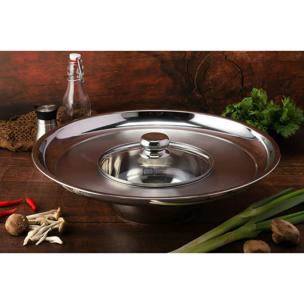 Nồi lẩu nón inox , lẩu mâm inox , lẩu vành inox 430 Fivestar cho bếp từ