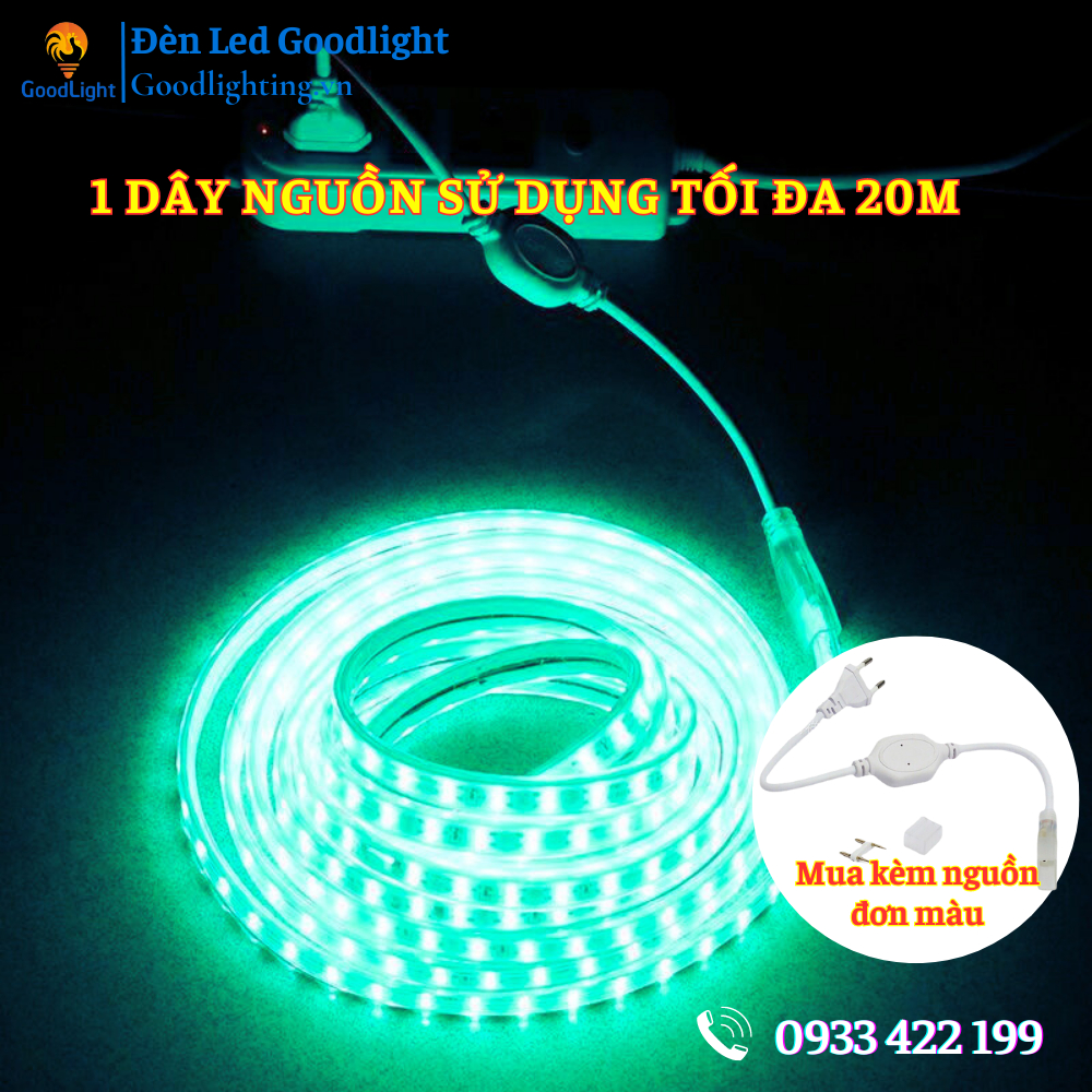 DÂY 1 MÉT ĐÈN LED 2 HÀNG BÓNG 2835 160 LED/MÉT, HẮT TRẦN, QUẤN CÂY, TRANG TRÍ, KÍN NƯỚC 220V