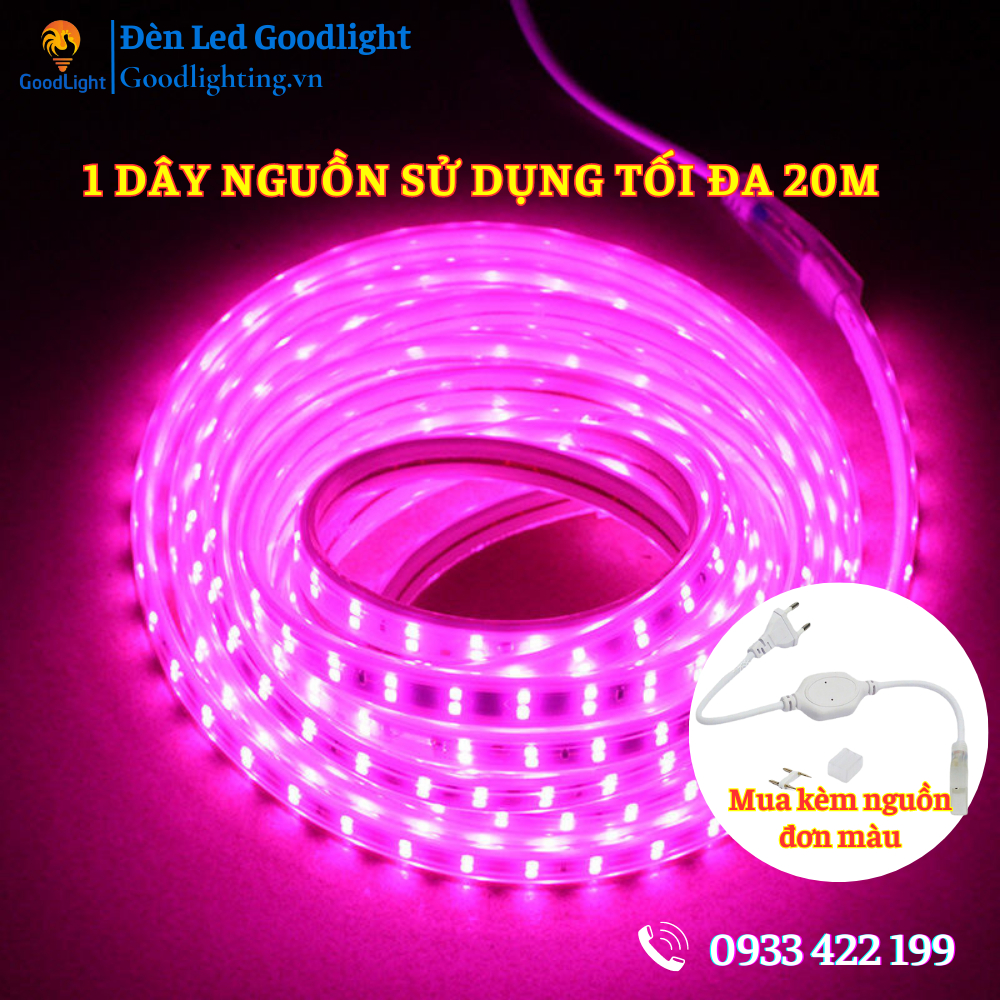DÂY 1 MÉT ĐÈN LED 2 HÀNG BÓNG 2835 160 LED/MÉT, HẮT TRẦN, QUẤN CÂY, TRANG TRÍ, KÍN NƯỚC 220V