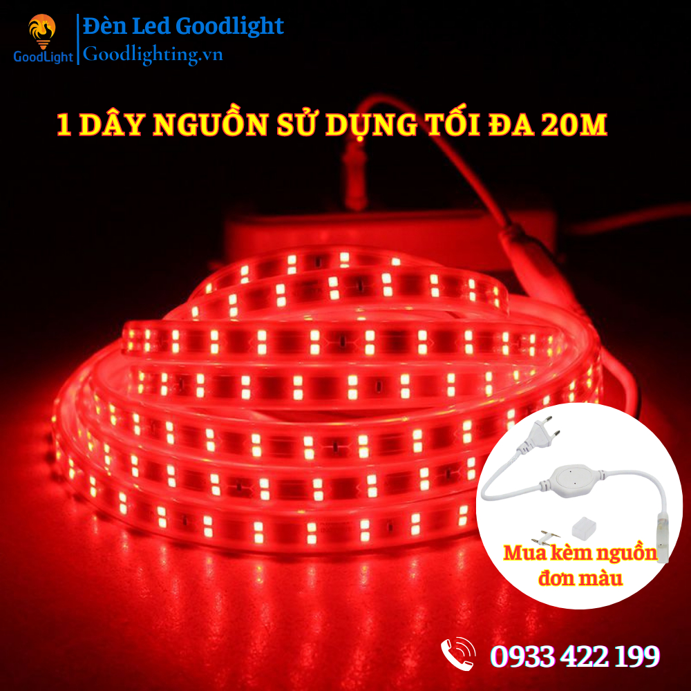 DÂY 1 MÉT ĐÈN LED 2 HÀNG BÓNG 2835 160 LED/MÉT, HẮT TRẦN, QUẤN CÂY, TRANG TRÍ, KÍN NƯỚC 220V