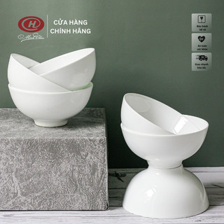 [Sứ Siêu Nhẹ] Bộ Bát Cơm Sứ Xương Trắng Trơn - C02 - Sứ Minh Châu