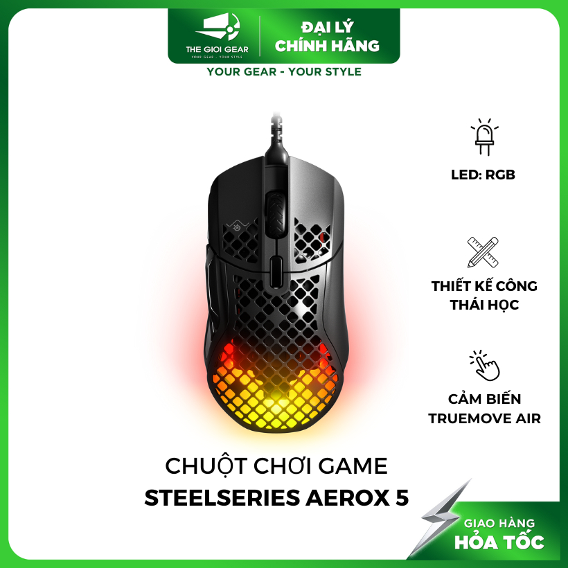 Chuột Chơi Game Có Dây - SteelSeries Aerox 5