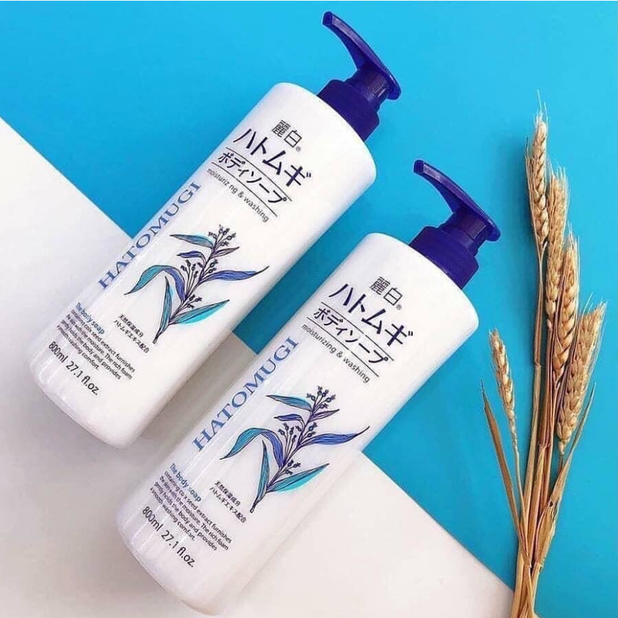 [Chính Hãng] 016 Sữa Tắm Gạo Dưỡng Ẩm Trắng Da, Ý Dĩ Hatomogi Moisturizing Washing 800Ml Nhật Bản