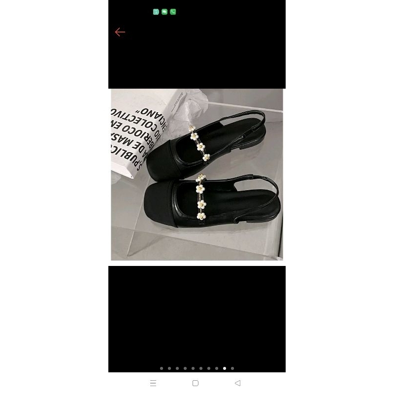 Giày búp bê hở gót đính hoa nhí ngọc. 937