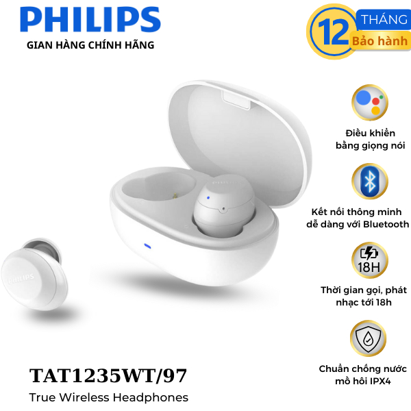 Tai nghe không dây Philips chính hãng TAT1235BK/97