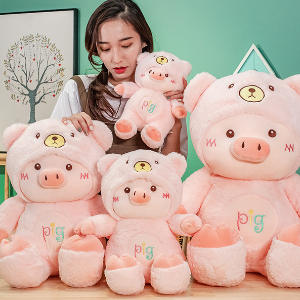 Thú bông gấu bông Heo hồng đội mũ Ráp dễ thương dùng làm thú nhồi bông, trang trí phòng ngủ,quà tặng sinh nhật bạn bè