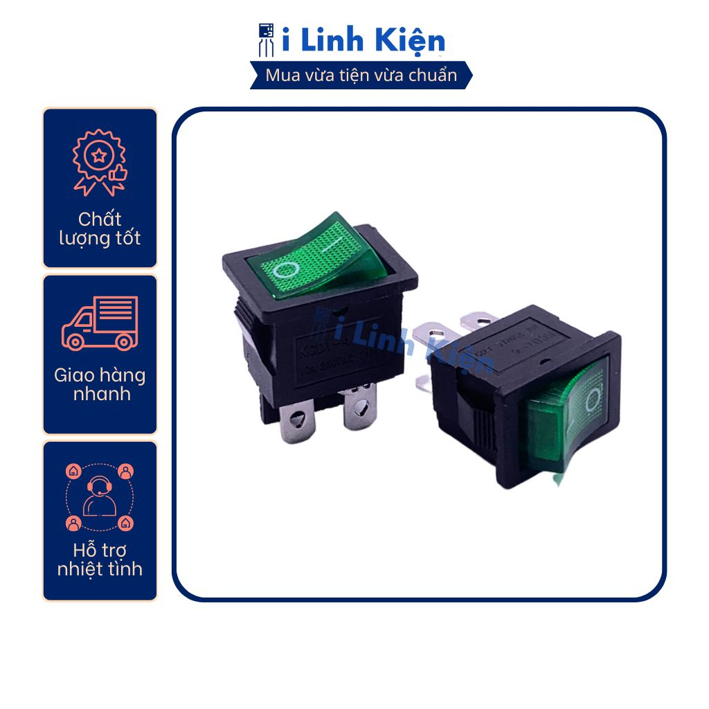 Công tắc bập bênh KCD1-104R 6A250V 15x21mm 4P có đèn
