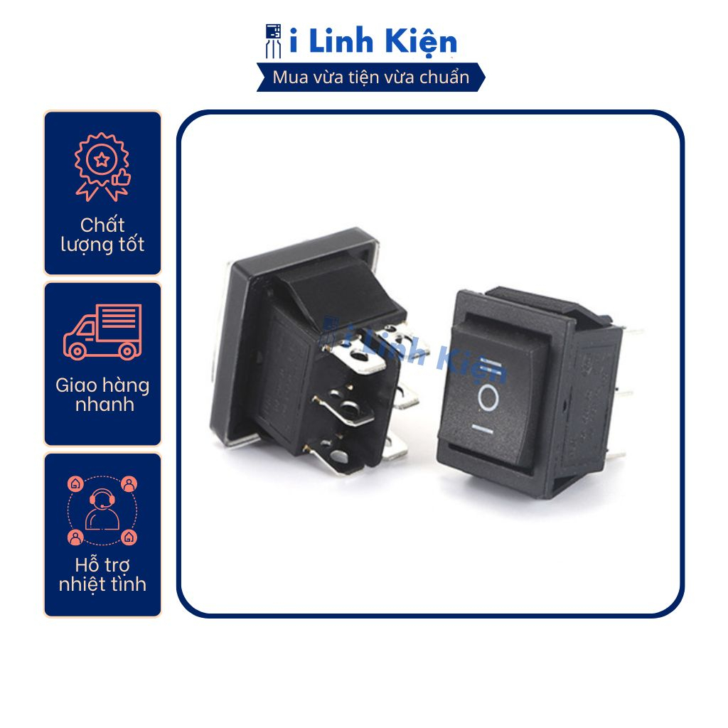Công tắc bập bênh KCD4 15A/250V 6 chân 3 chế độ 25x31mm chất lượng tốt
