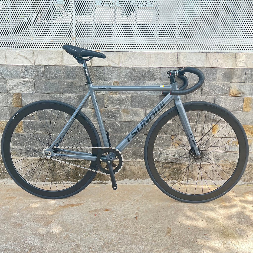 Xe đạp fixed gear TSUNAMI SNM100 cơ bản - Xám xi măng