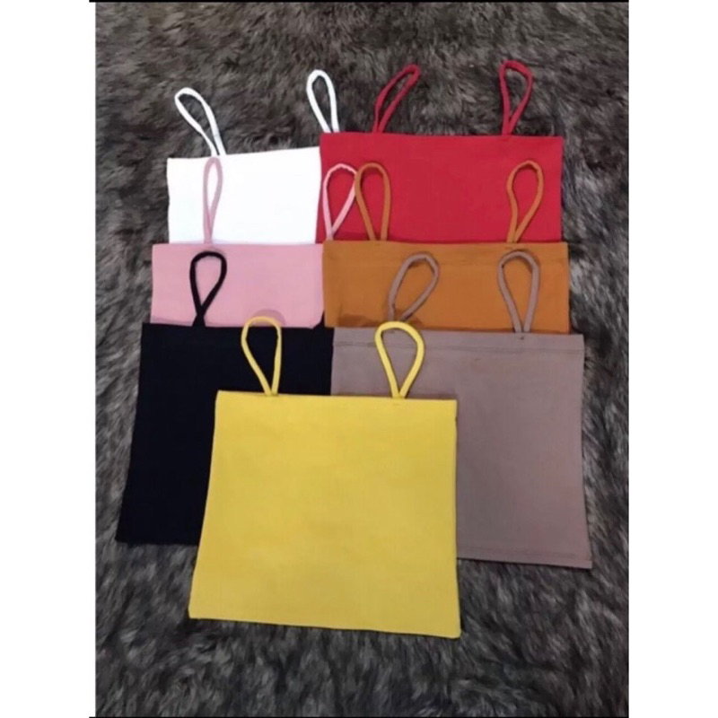 Áo hai dây sợi bún to, ÁO THUN 2 DÂY SỢI BÚN,Áo Hai Dây Croptop 2 Lớp Thun cotton co dãn mát 🐳🐳713