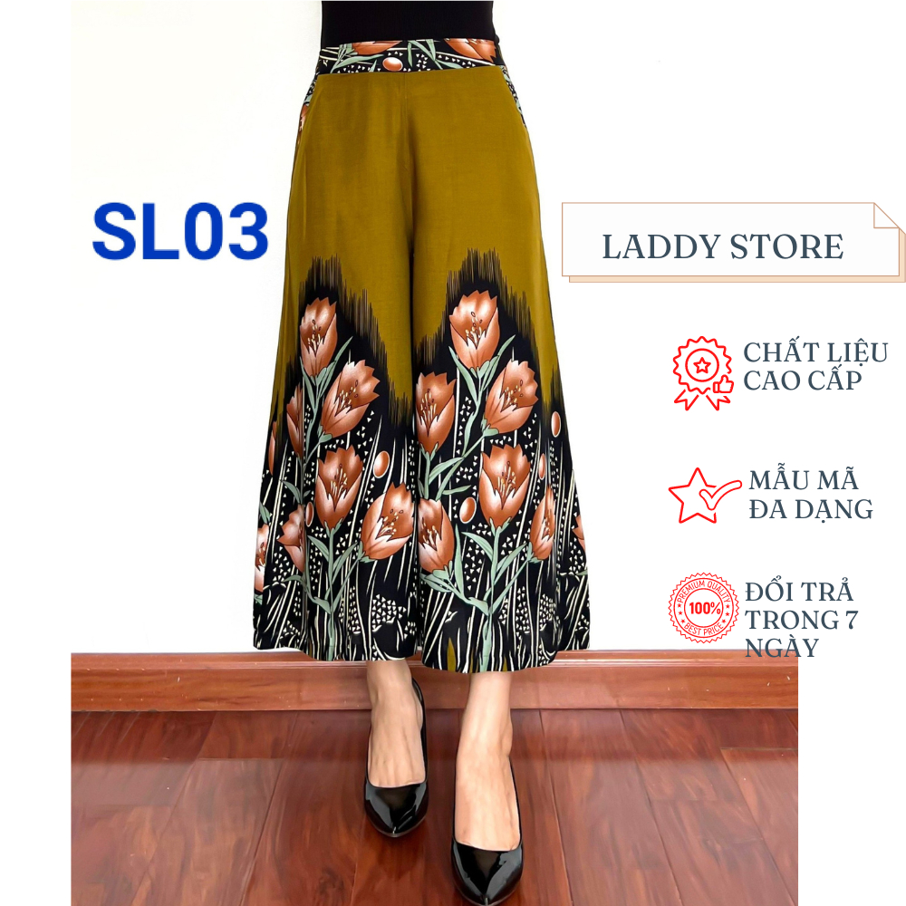 Quần Ống Rộng Dạng Váy Cho Nữ Chất Liệu Lanh Lụa Cao Cấp Mềm Mịn Và Cực Mát - Laddy Store