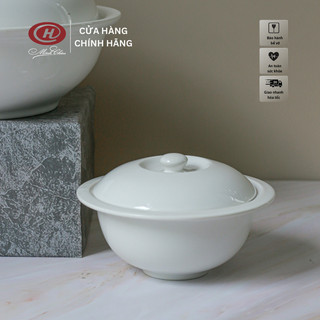Thố Chưng Yến Trắng Trơn 320ml - LC14 - Sứ Minh Châu - Vỡ 1 Đổi 1