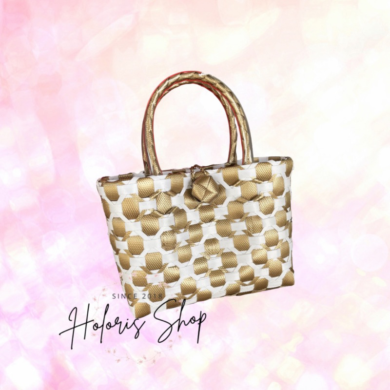 Túi xách đan tay hoạ tiết HOA MAI