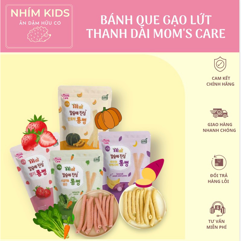 [Date T5/24] Bánh que gạo lứt bổ sung Canxi Mom's Care Hàn Quốc cho bé tùe 6 tháng