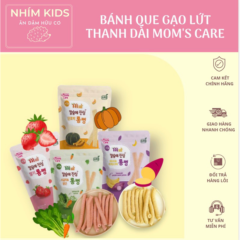 Bánh que gạo lứt bổ sung Canxi Mom's Care Hàn Quốc cho bé tùe 6 tháng