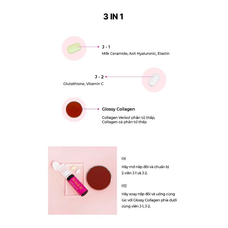 Mua 2 tặng 1 - Mua 6 tặng 4 WITCH-B GLOSSY COLLAGEN Bebalance