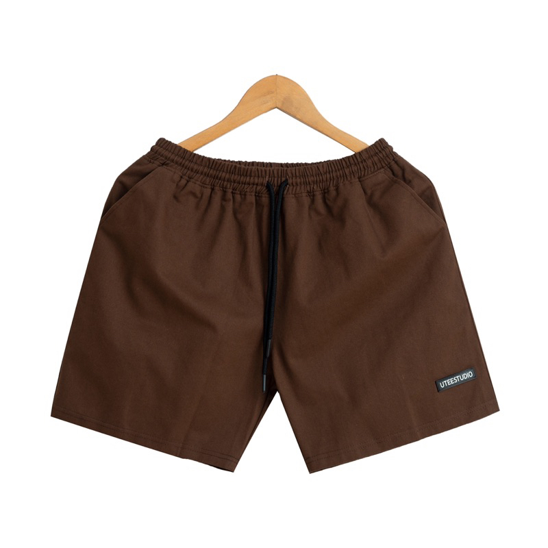 Quần Short Kaki Cotton Form Unisex May Tag Cao Su U.TEESTUDIO Đơn Giản Cho Nam Và Nữ