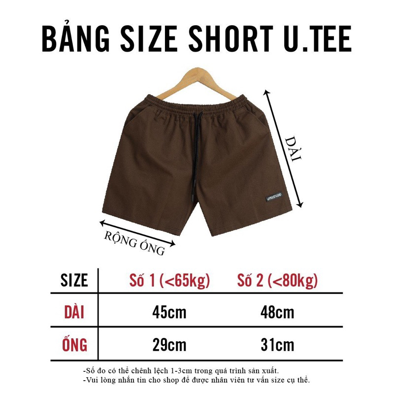 Quần Short Kaki Cotton Form Unisex May Tag Cao Su U.TEESTUDIO Đơn Giản Cho Nam Và Nữ