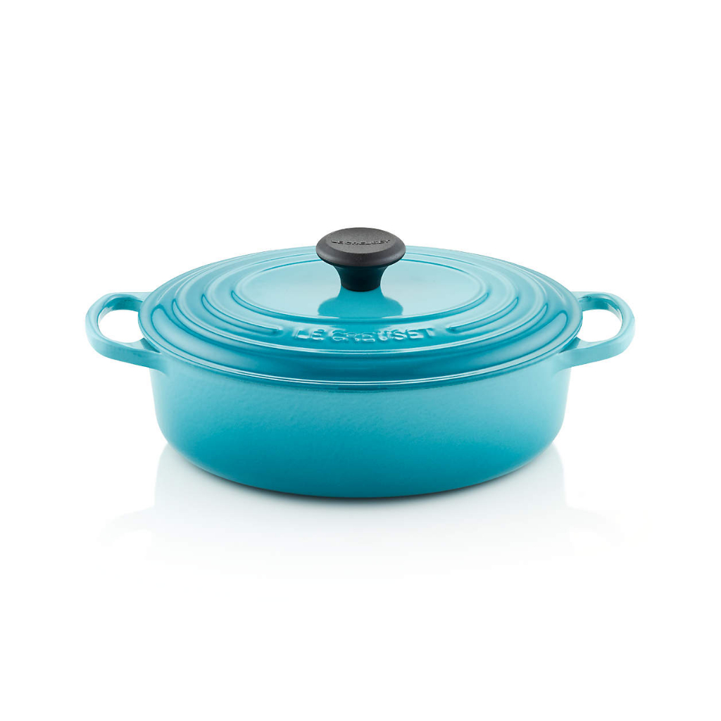 Nồi 27cm Le Creuset ® Signature 3.5-Qt Caribbean Blue Enameled Cast Iron Dutch Oven màu xanh Caribbe