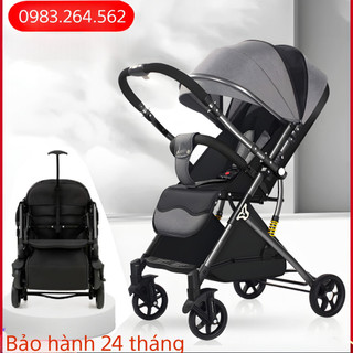 Xe đẩy 2 chiều 3 tư thế. Xe đẩy gấp gọn đi du lịch có mái che, bánh xe giảm xóc phanh xe an toàn dùng được 4 mùa, 0 - 3T