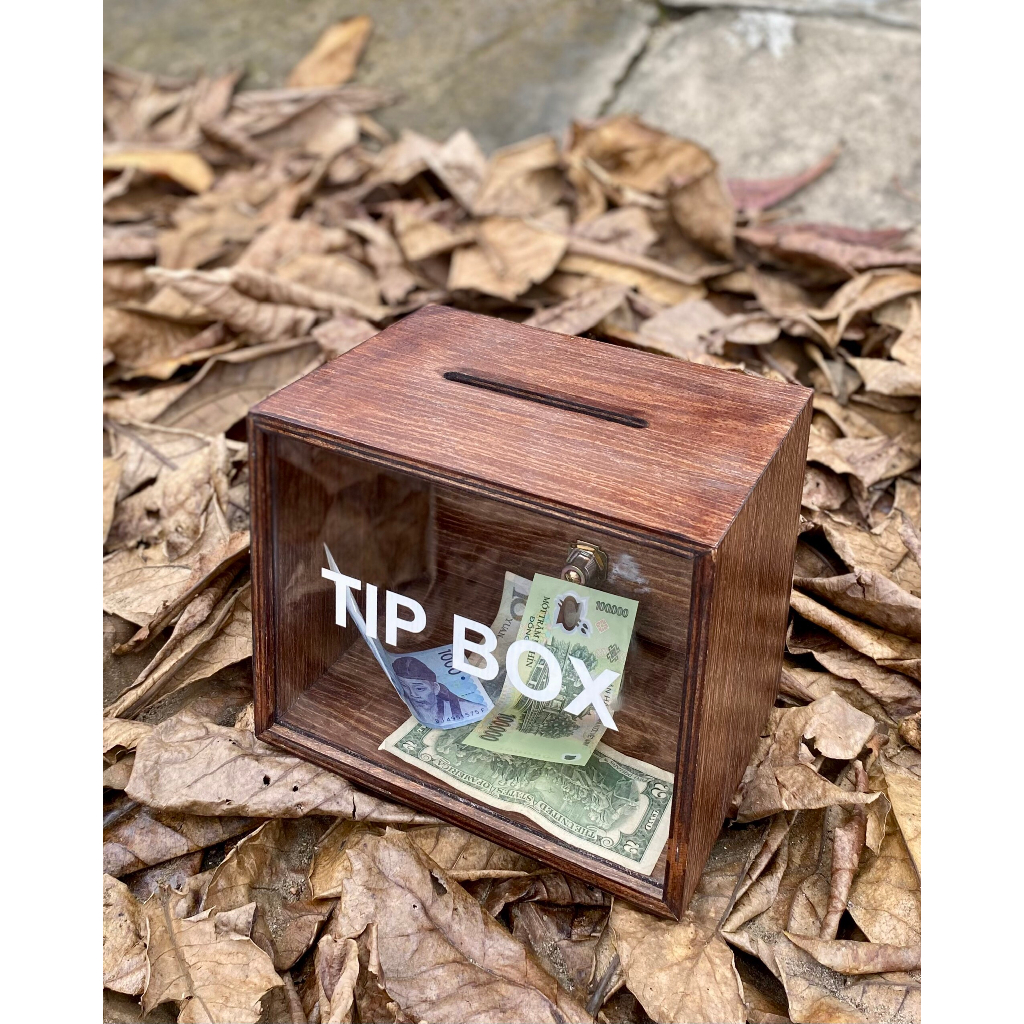 Hộp TIPBOX Gỗ - FREE IN LOGO - MẪU MỚI NHẤT 2023 - LUXI DECOR