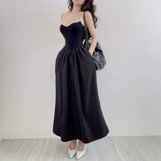 Dove Dress - Đầm 2 dây dáng maxi cổ viền cánh chim nữ tính, tùng váy cotton 2 túi hông tiện lợi