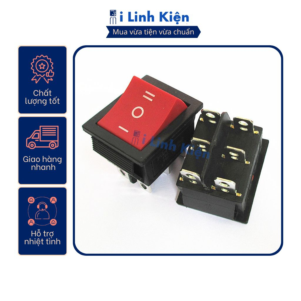 Công tắc bập bênh KCD4 15A/250V 6 chân 3 chế độ 25x31mm chất lượng tốt