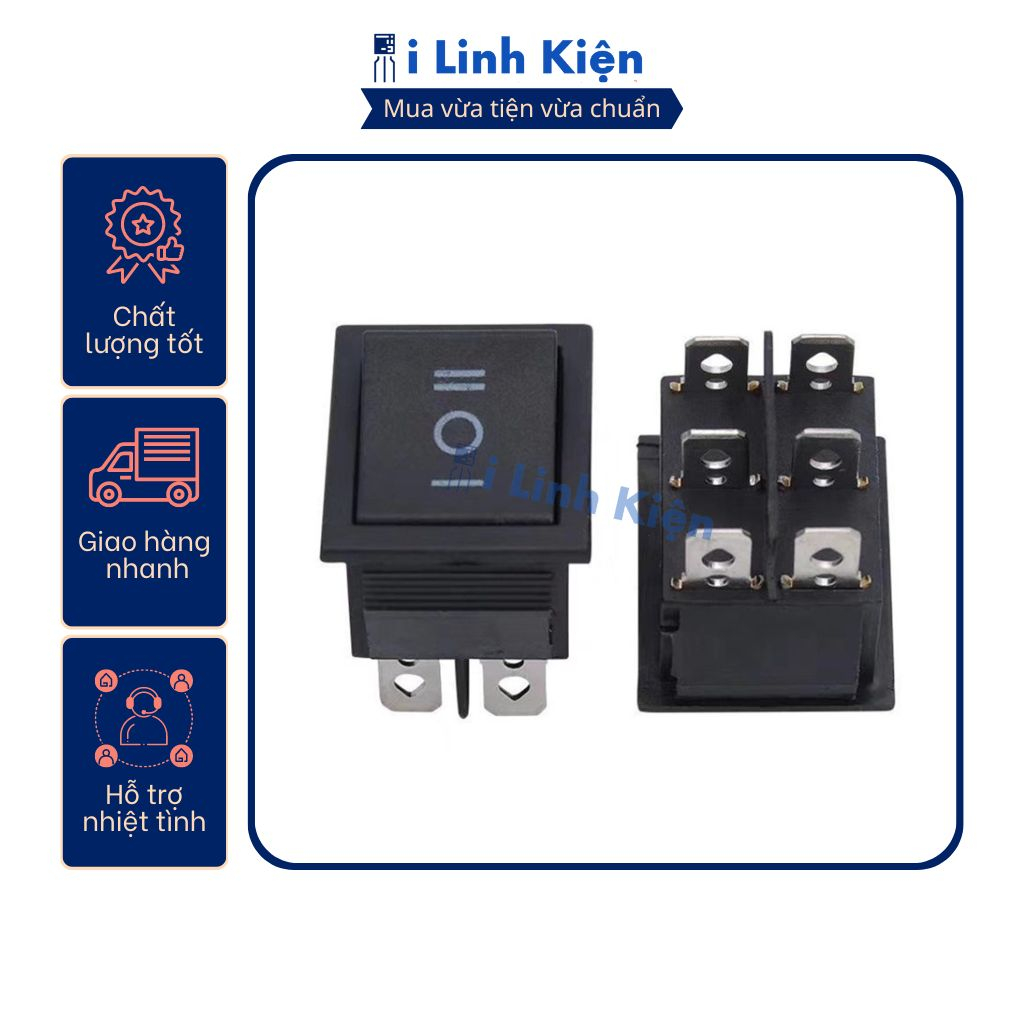 Công tắc bập bênh KCD4 15A/250V 6 chân 3 chế độ 25x31mm chất lượng tốt