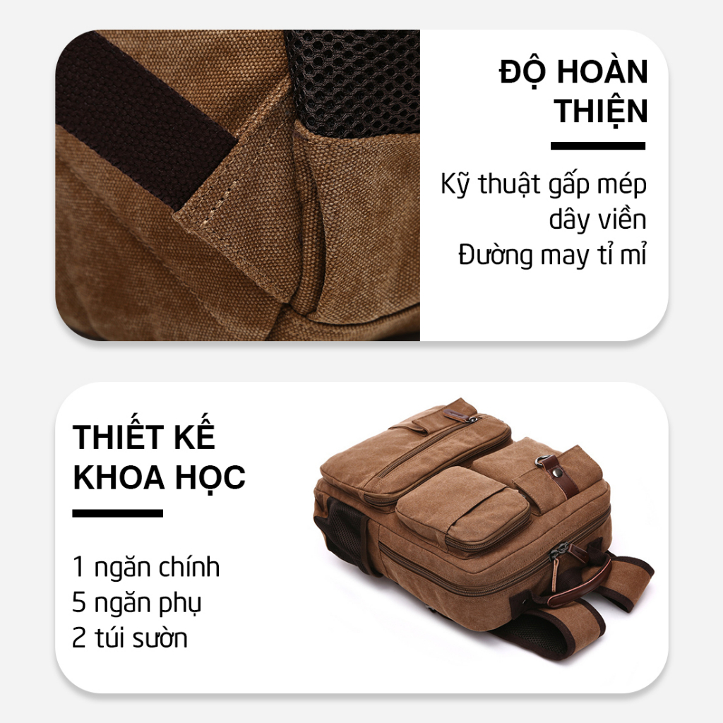 Balo Nam Nữ GEMI - Balo thời trang,balo học sinh nhiều ngăn tiện dụng  - B8042