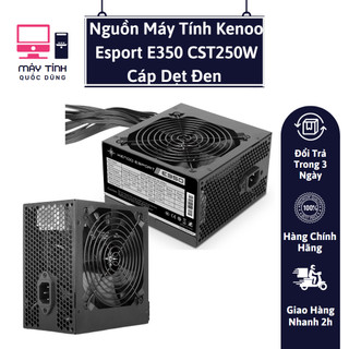 Nguồn máy tính kenoo esport e350 fan 12 cáp dẹt đen - hàng chính hãng