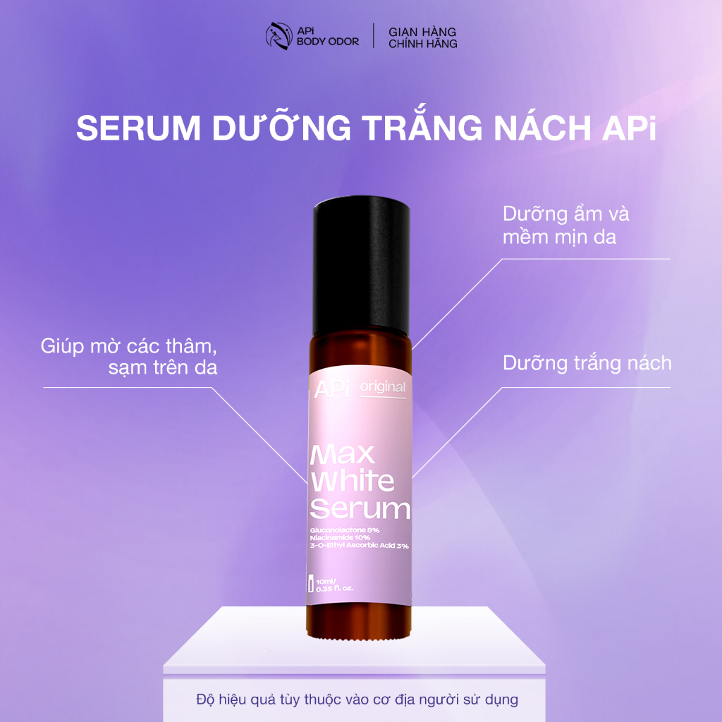 Serum trắng nách APi giảm thâm nách, son nách lăn nách mờ thâm cấp ẩm 10ml, ngăn tiết mồ hôi khử mùi hôi nách