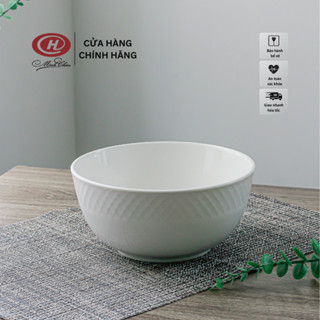 Bát Cơm Viền Sần Trắng Trơn Phong Cách Nhật Bản - Sứ Minh Châu - Vỡ 1 Đổi 1