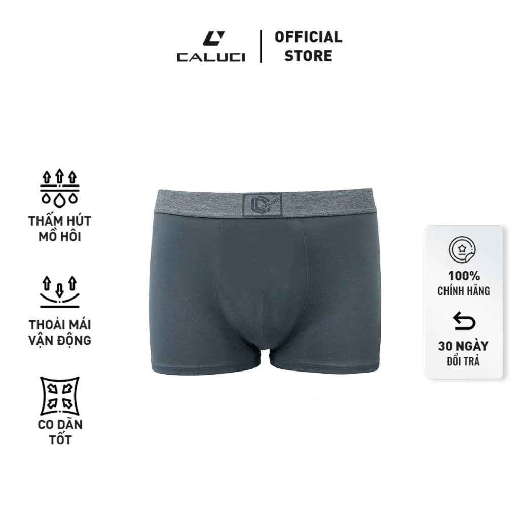 Quần lót nam CALUCI dáng boxer thiết kế basic khỏe khoắn, co giãn bốn chiều, thấm hút và kháng khuẩn tốt CBX18-03