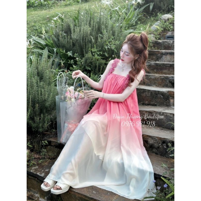 Đầm maxi loang màu