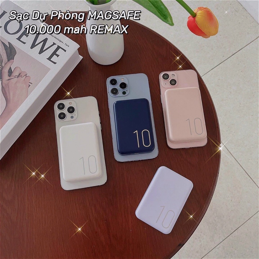 Sạc dự phòng không dây từ tính 10000mah RPP-65 chính hãng Remax