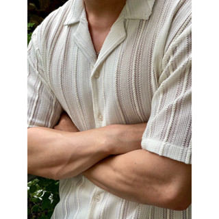 Áo sơ mi ngắn tay cuban Robus cotton lưới đan Sand shirt