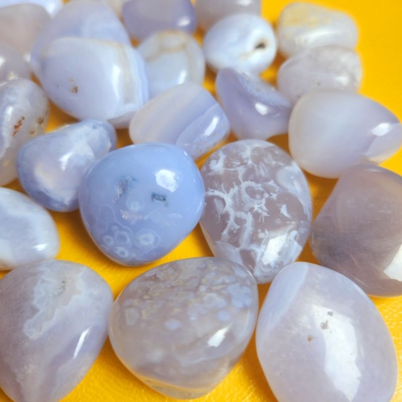 tumble đá xanh blue lace agate
