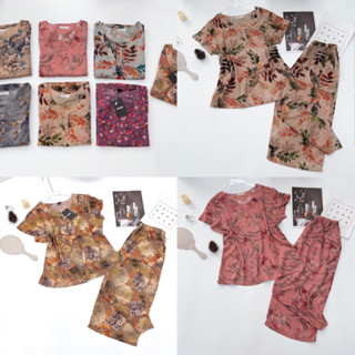 Đồ Tole Nữ, Đồ Bộ Lanh Mặc Nhà Hàng VNXK Cao Cấp- Bộ Mặc Nhà Trung Niên, Quần Lửng, Áo Cộc Tay _TN04