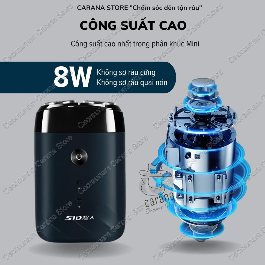 Máy cạo râu Mini SID RS210 với 2 lưỡi dao cạo râu công suất lớn 8W cao cấp