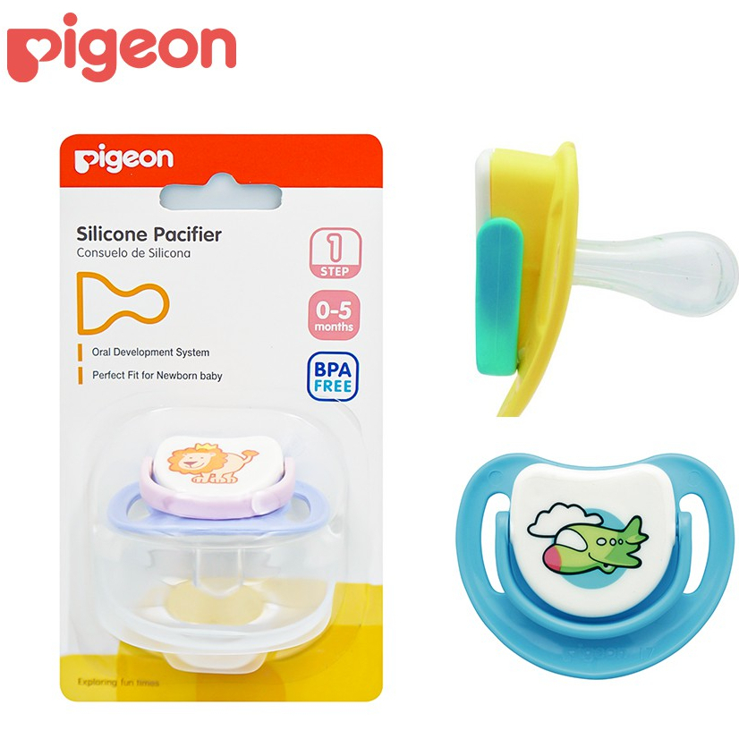 Ty Ngậm Silicon PIGEON Số 1, 2, 3 - Ty Giả Cho Bé, Ty Ngậm PIGEON 3 Giai Đoạn
