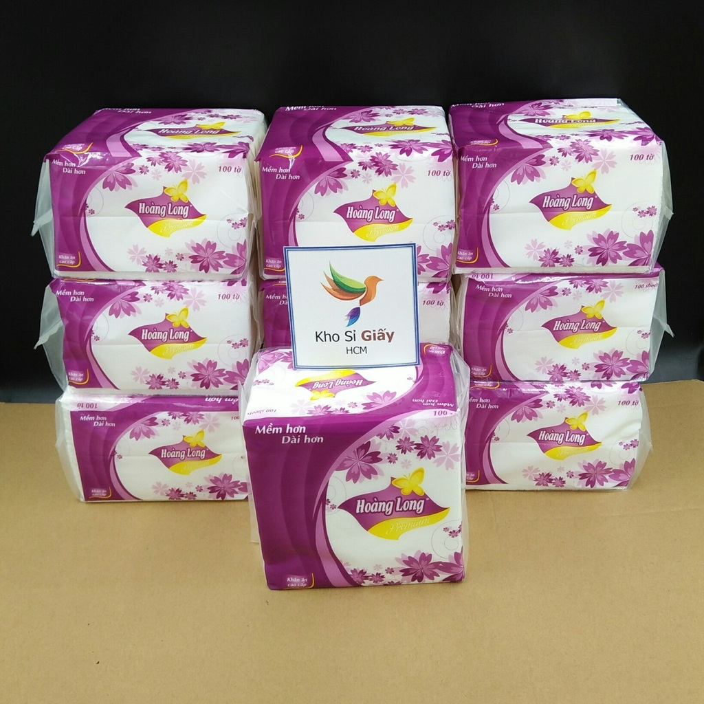 GIẤY THẤM DẦU HOÀNG LONG 100 TỜ - Giấy ăn