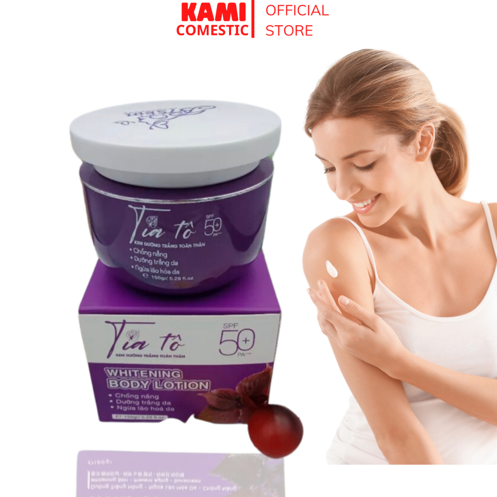 Kem Dưỡng Trắng Da Body Trắng Siêu Tốc Tía Tô Tony Detox Makeup Chống Nắng Nâng Tone 180Gr- KAMI