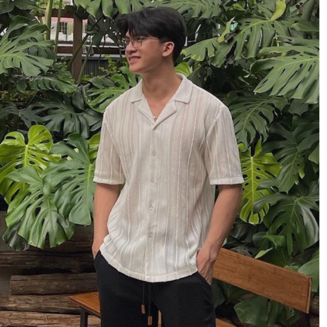 Áo sơ mi ngắn tay cuban Robus cotton lưới Sand shirt