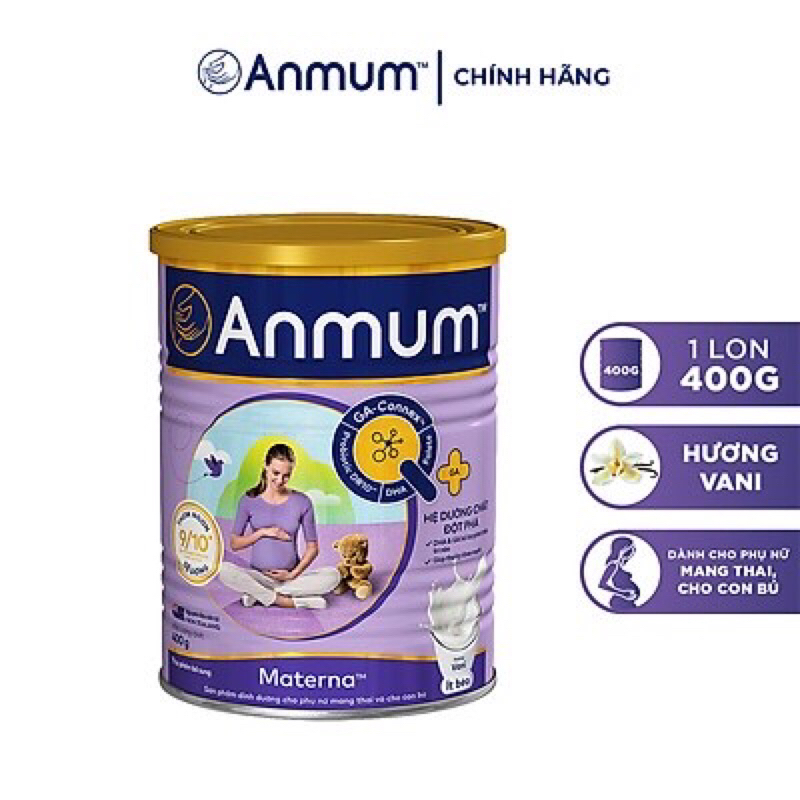 Sữa bột Anmum Materna hương chocolate/ vani 400g - date mới