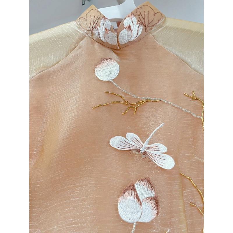 Áo Dài Truyền Thống Tơ Thuê Mân Côi - Ảnh Thật