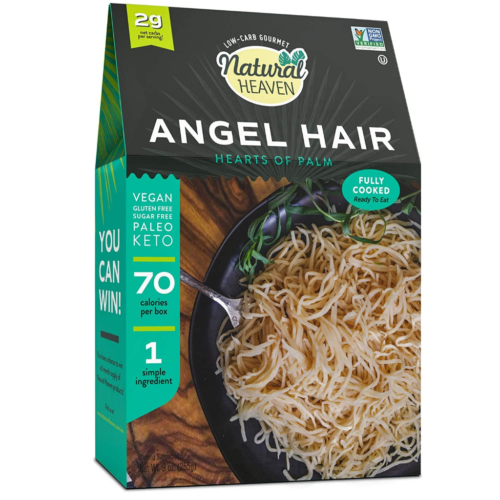 MÌ TIM CỌ - SỢI NHỎ Natural Heaven Pasta Noodles - Angel Hair, Non GMO, Gluten Free, Sugar Free, Keto, Paleo, 255g (9oz)