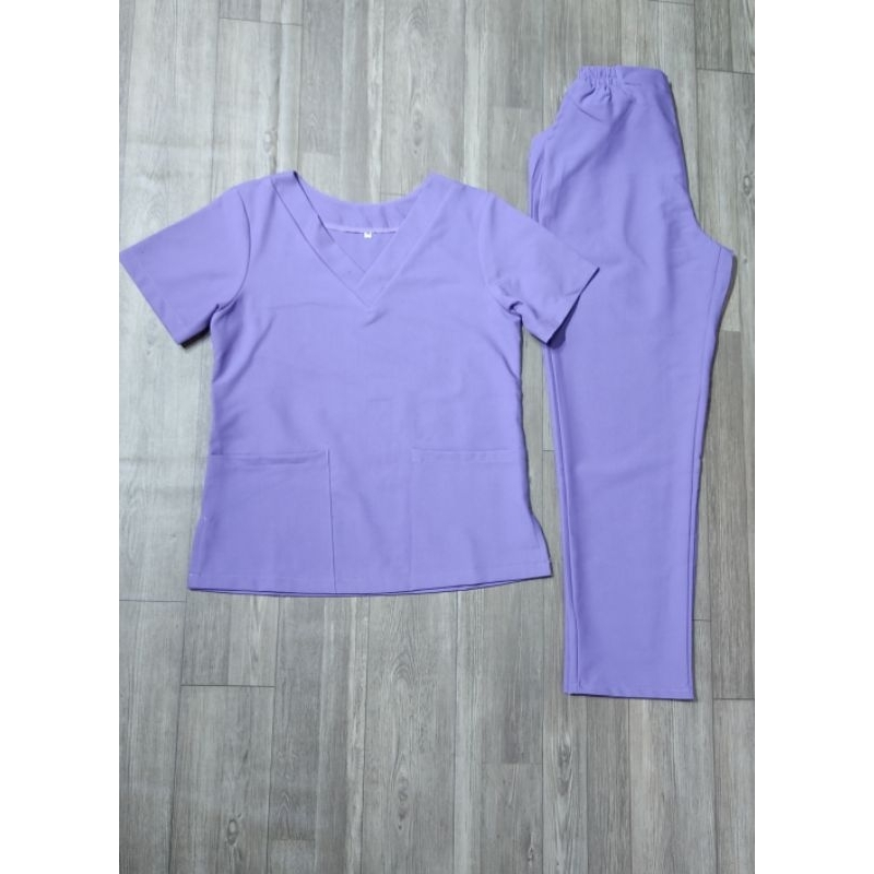 Bộ Scrub/ Bộ đồng phục Spa , Thẩm Mỹ Viện màu tím chất cotton lạnh cao cấp