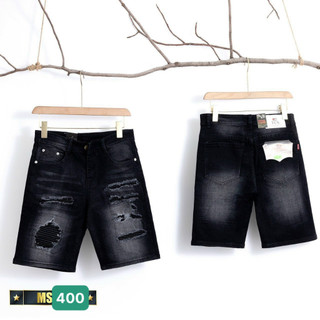 Quần Short Đùi Jean Nam Chất Bò Rin Cao Cấp trắng rách Co Giãn Dáng Ôm Basic T53